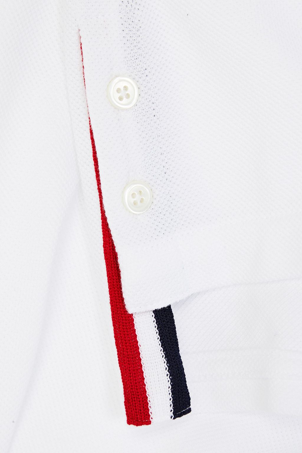 THOM BROWNE تي شيرت من قطن بيكيه بتصميم مخطط