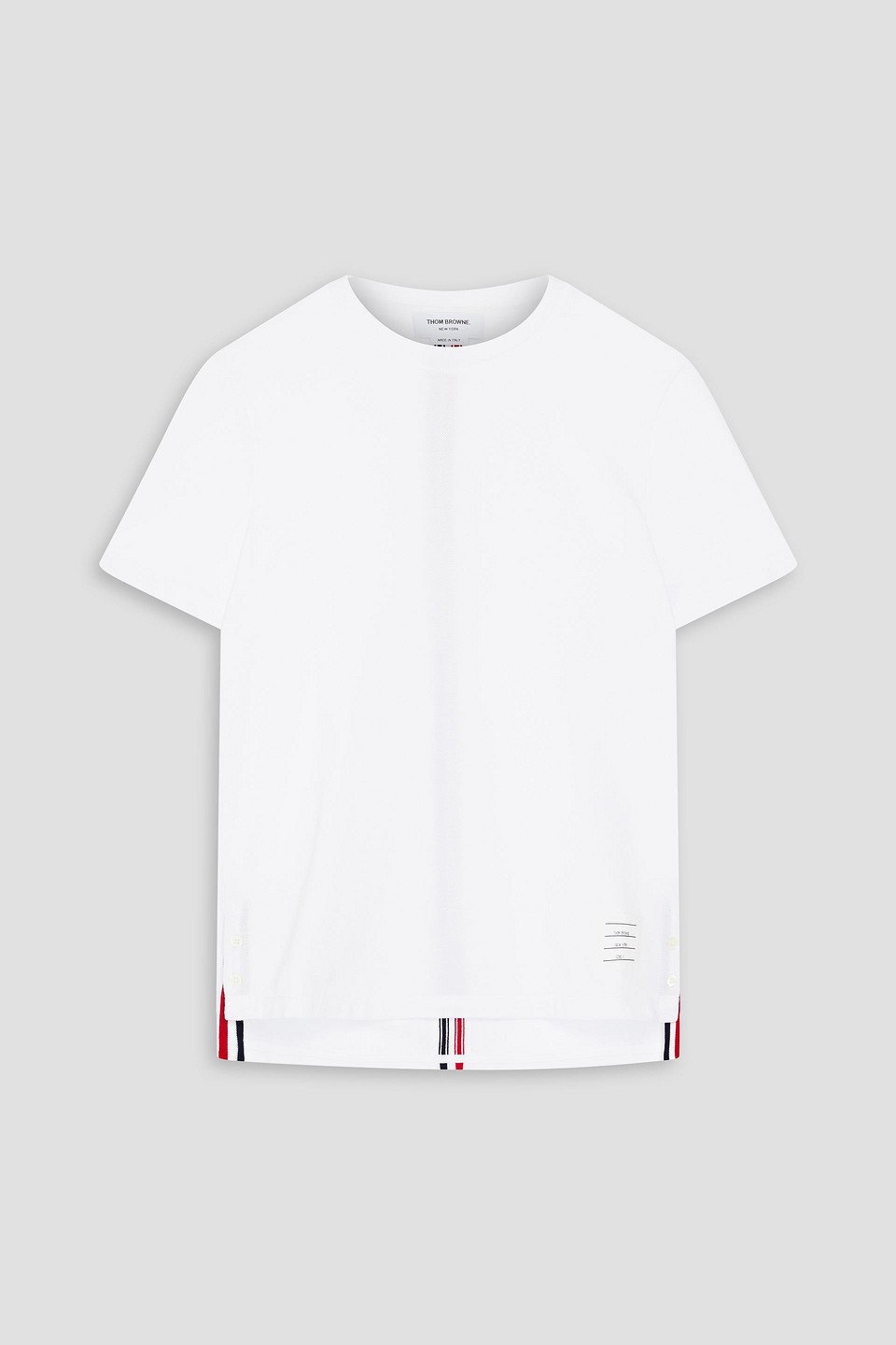 Thom Browne Central Striped T-shirt On The Back In White