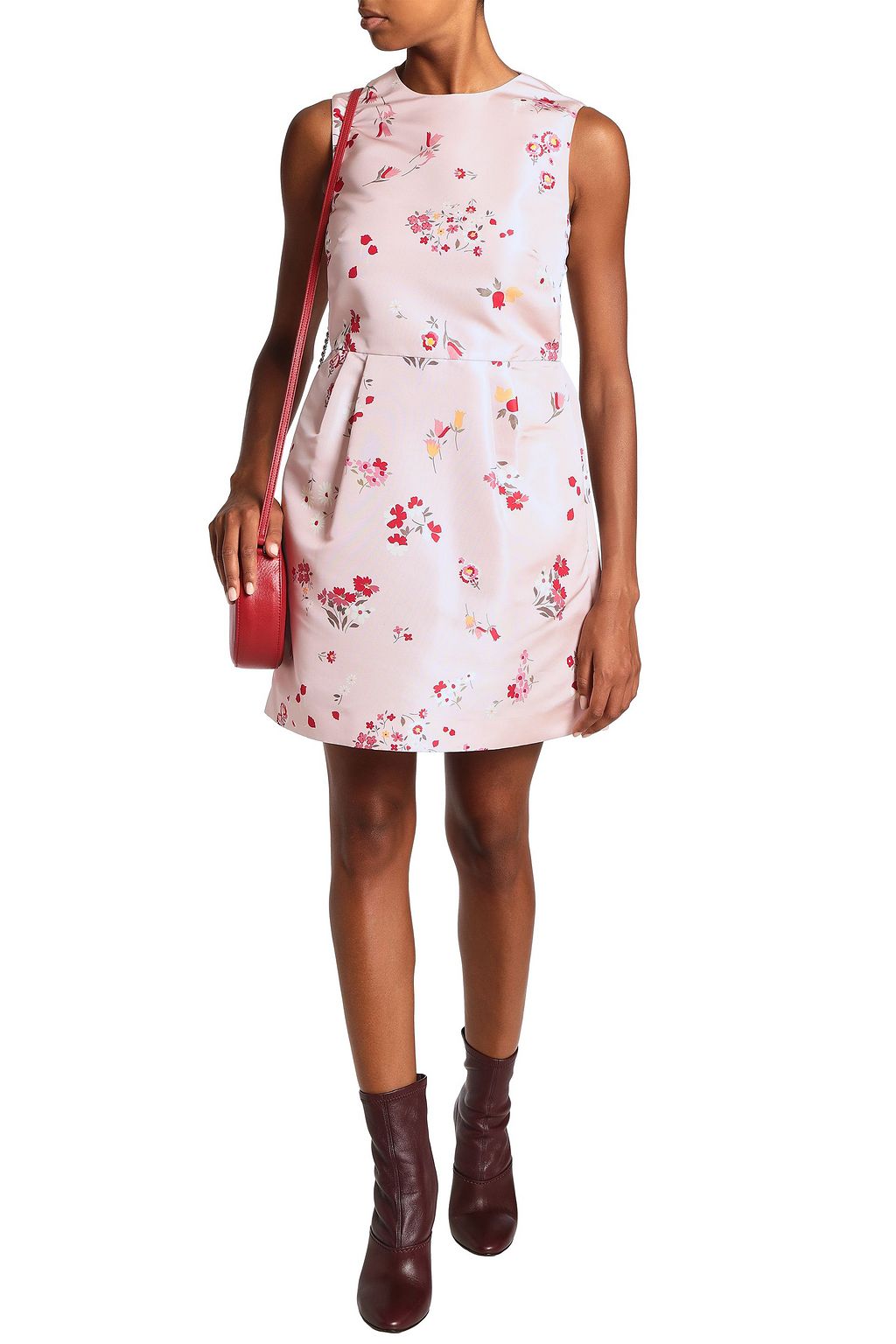 REDVALENTINO Floral-print faille mini dress