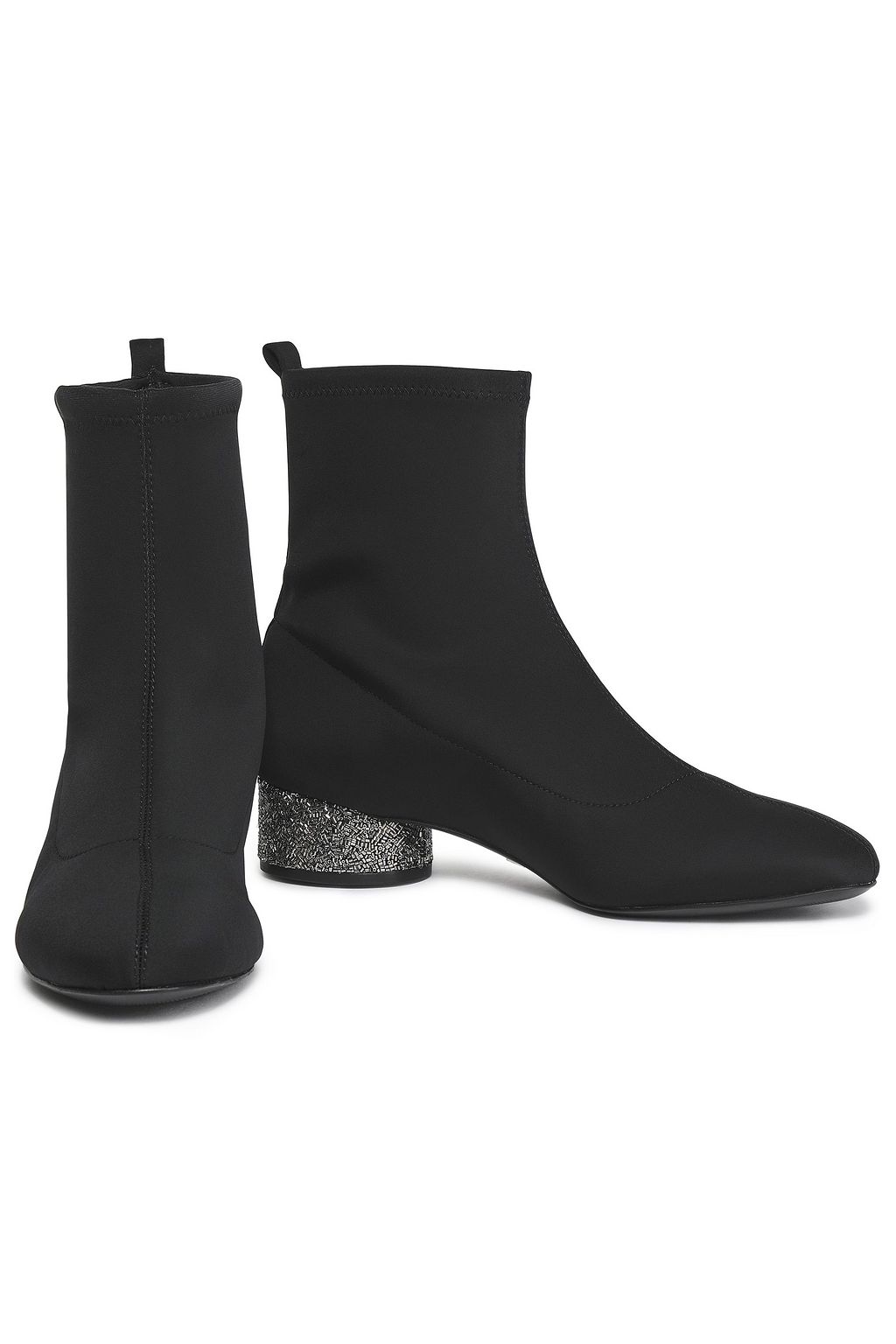 DONNA KARAN Embellished stretch-knit sock boots