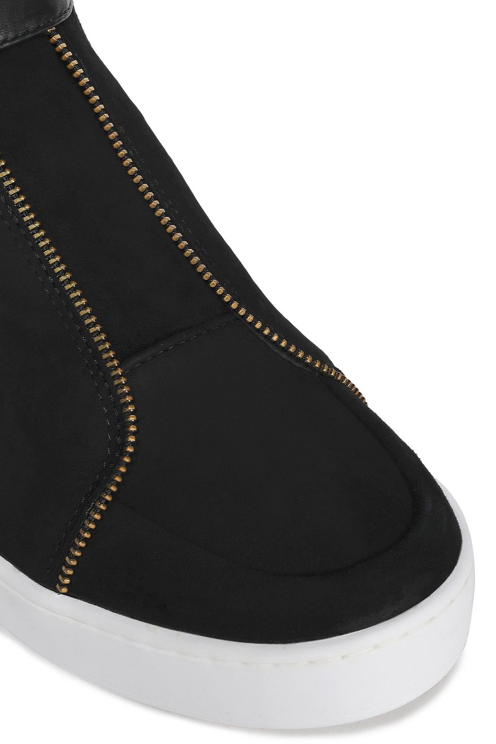 DKNY Leather and suede high-top sneakers