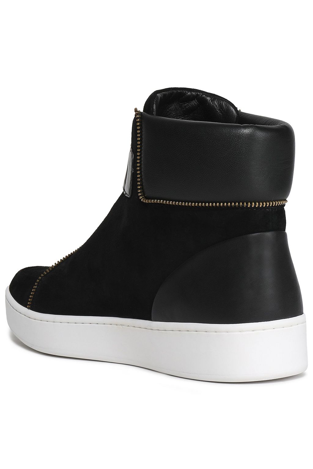 DKNY Leather and suede high-top sneakers