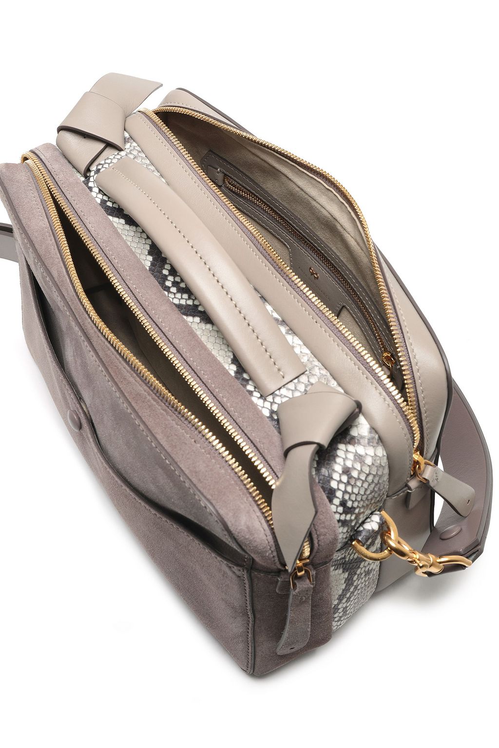 ANYA HINDMARCH Ayers-trimmed leather and suede tote