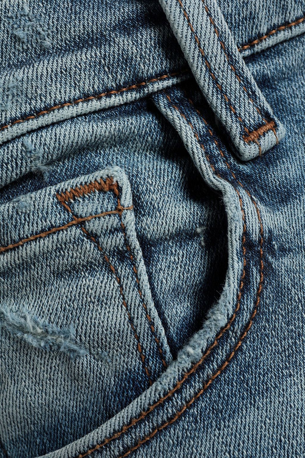 J BRAND Ruby distressed high-rise slim-leg jeans