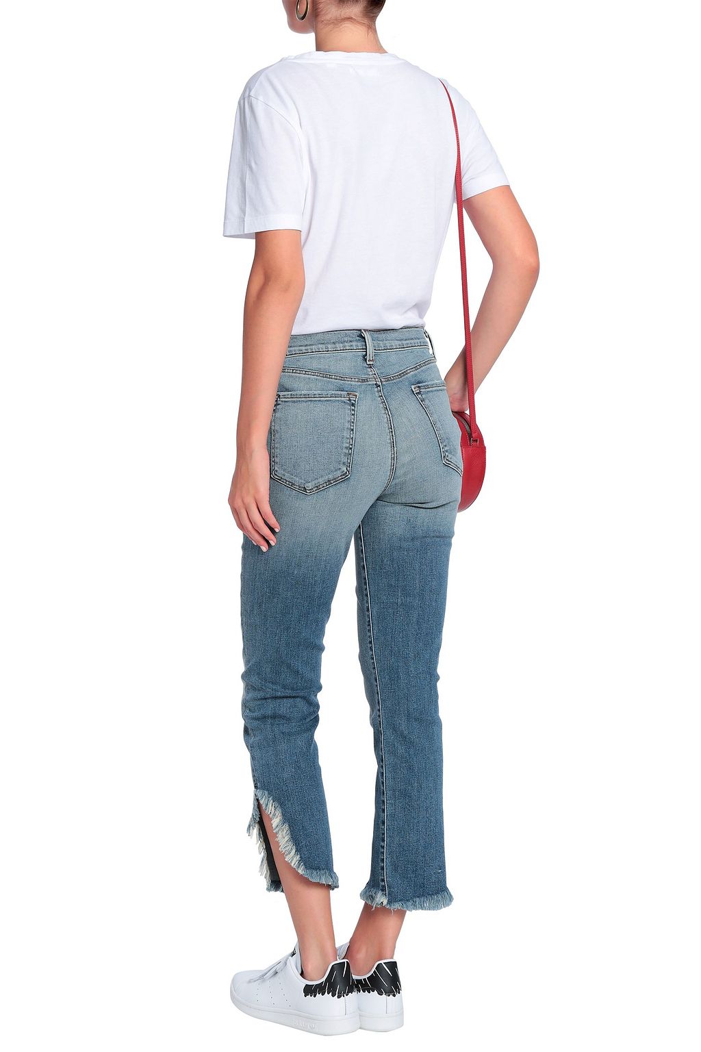 J BRAND Ruby distressed high-rise slim-leg jeans