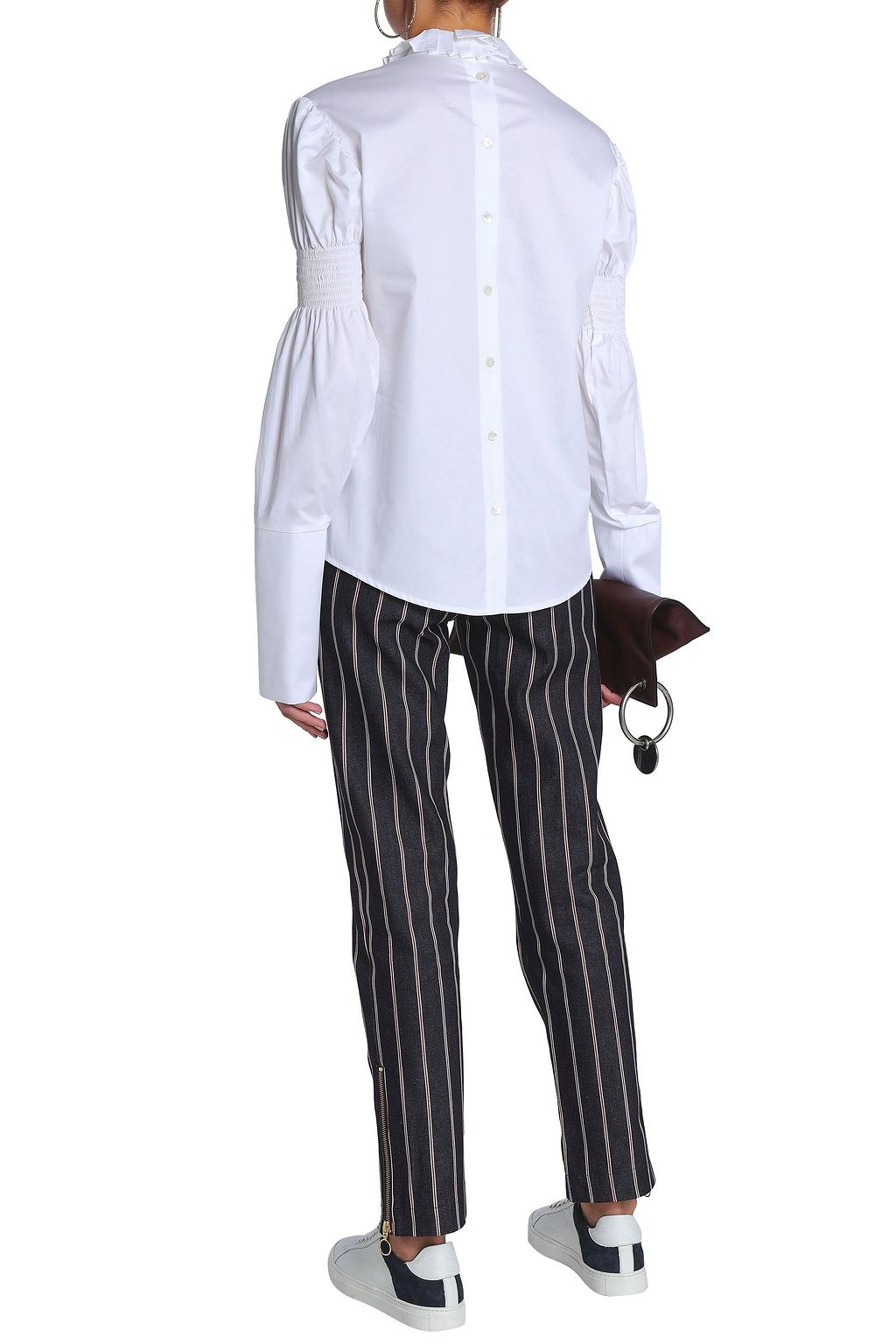 MAGGIE MARILYN Striped mid-rise straight-leg jeans