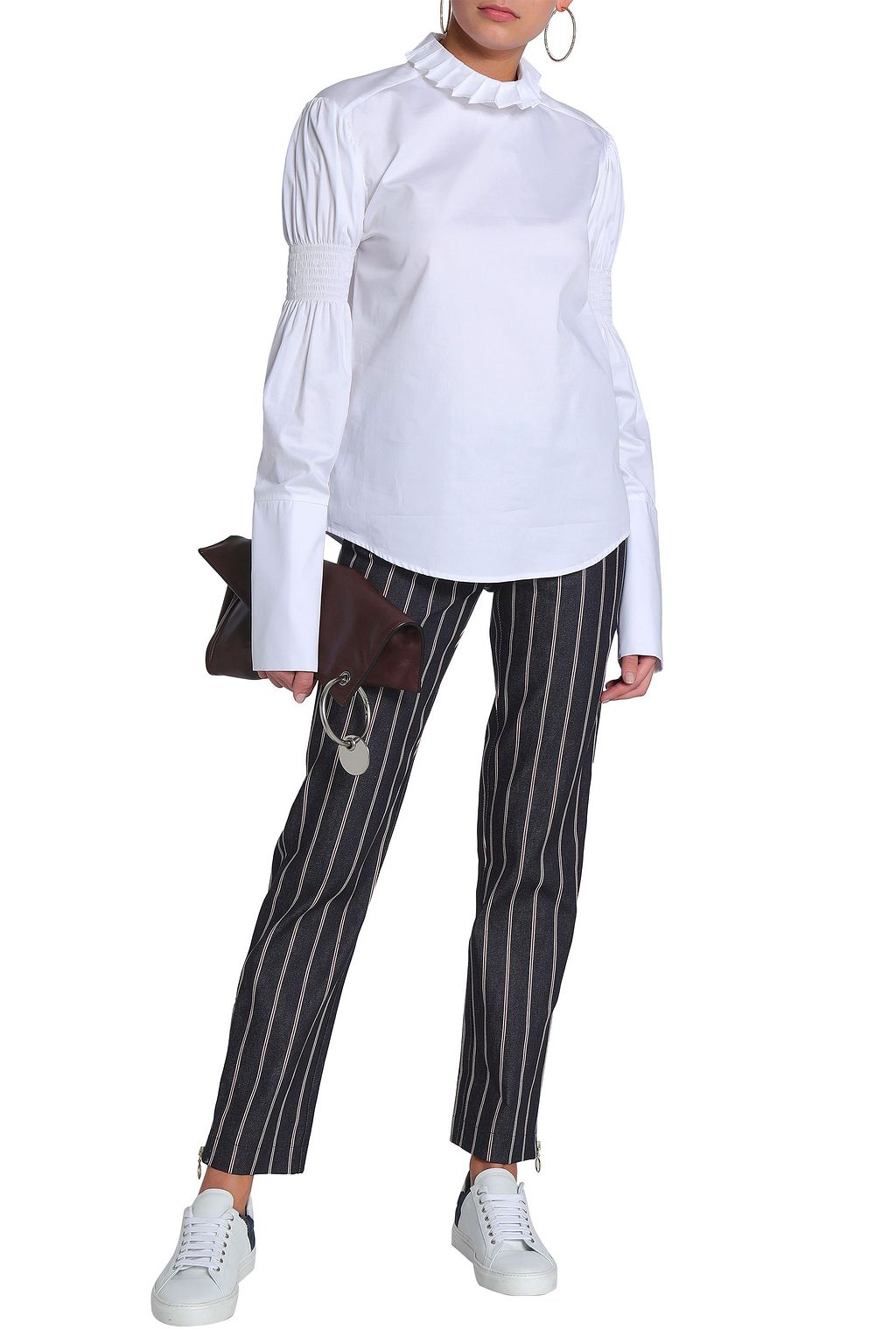 MAGGIE MARILYN Striped mid-rise straight-leg jeans