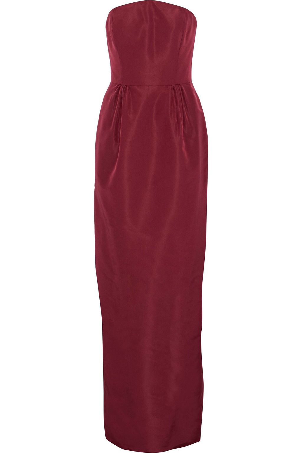 strapless silk dress