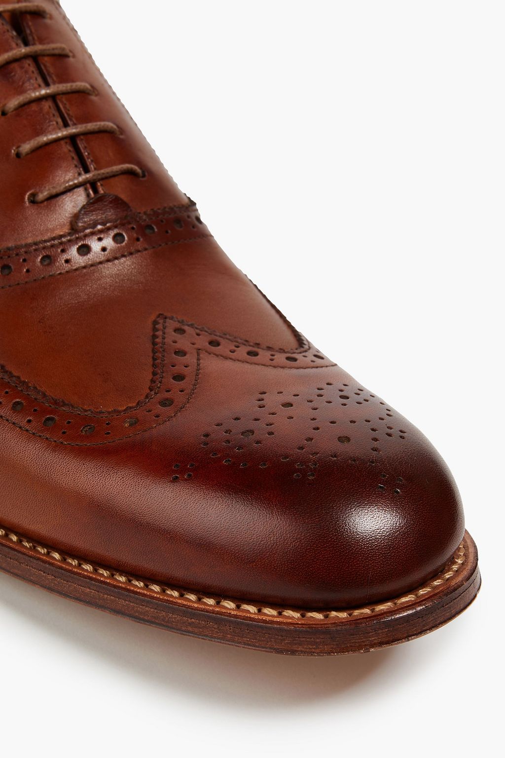 GRENSON Burnished-leather brogues