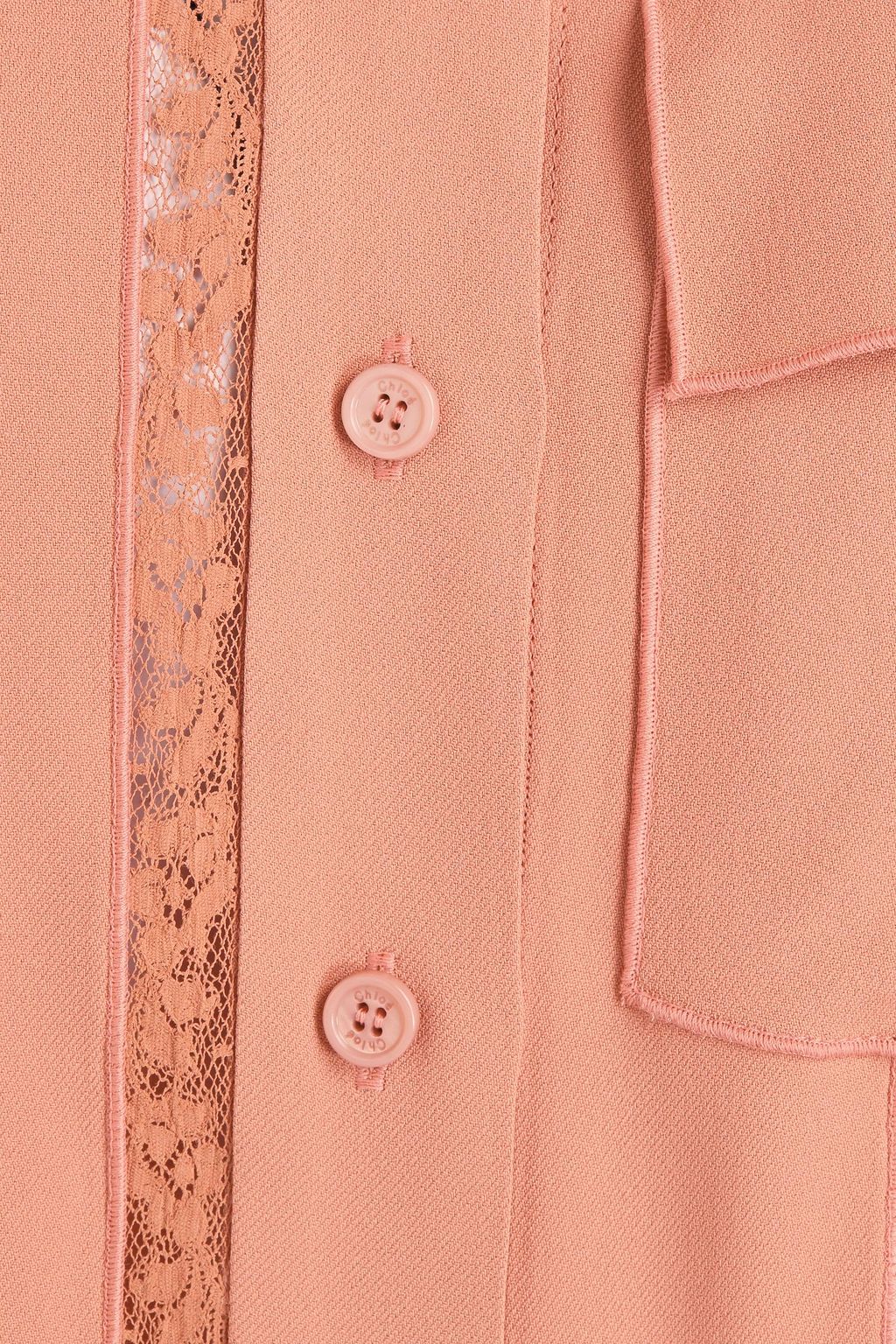 CHLOÉ Lace-trimmed twill shirt