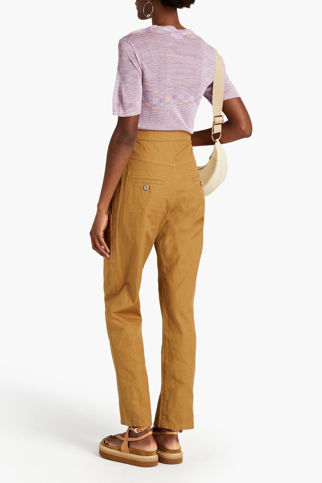 MARANT ÉTOILE Paggy cotton and linen-blend canvas straight-leg pants