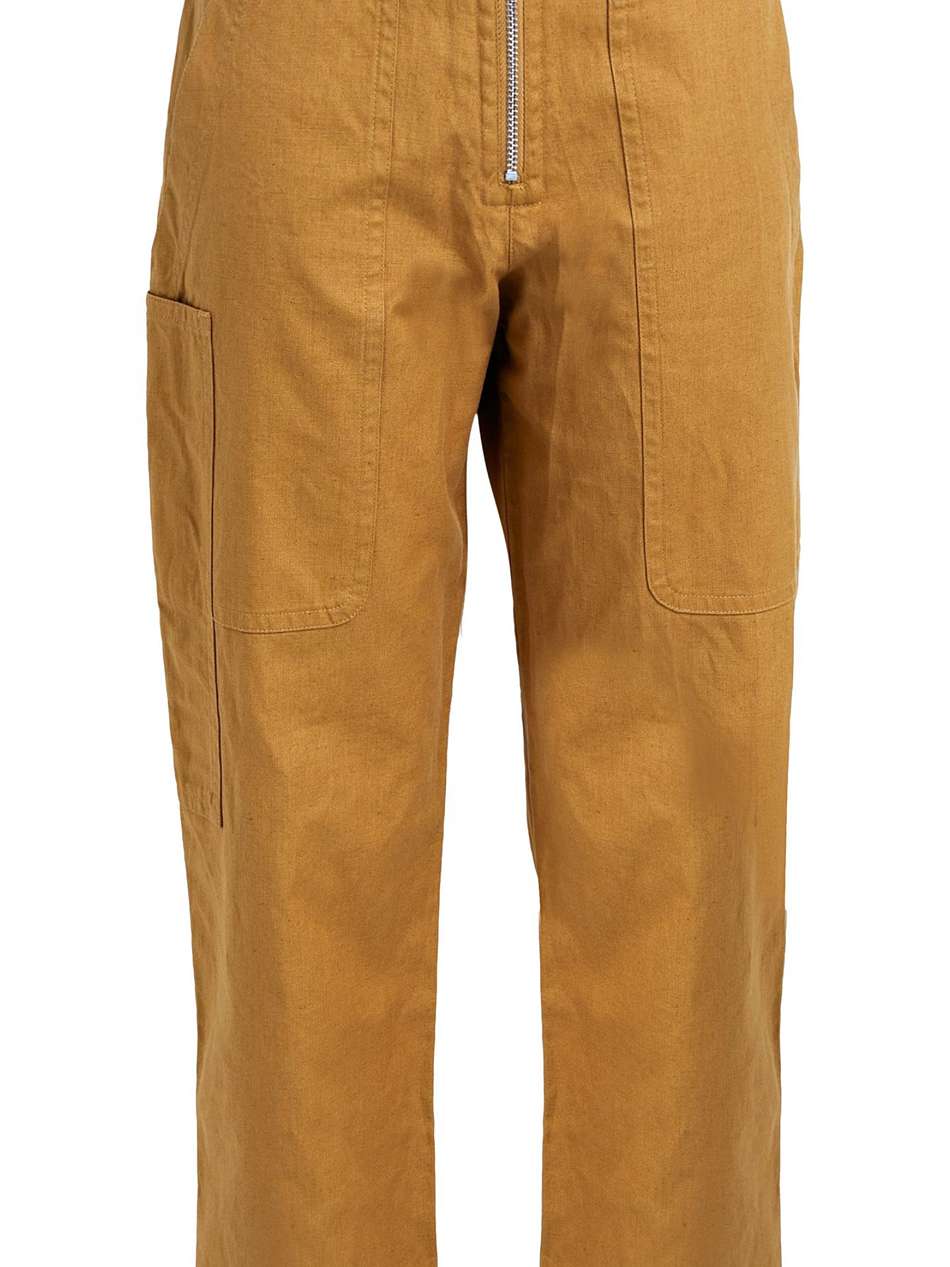 paggy cotton and linen-blend canvas straight-leg pants