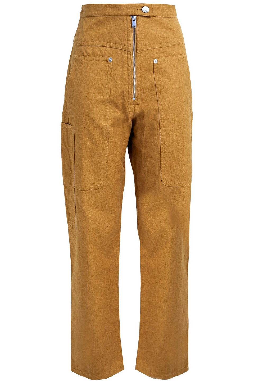 Isabel Marant Étoile Hose Mit Geradem Bein Aus Canvas Aus Einer Baumwoll-leinenmischung In Camel