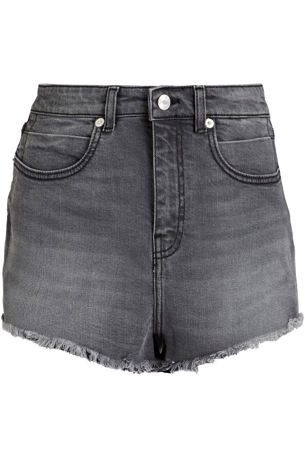 Dark gray Linny frayed faded denim 