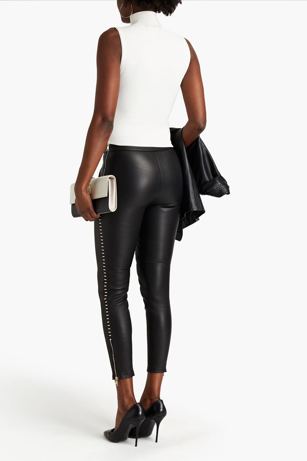 MCQUEEN Stretch-leather skinny pants