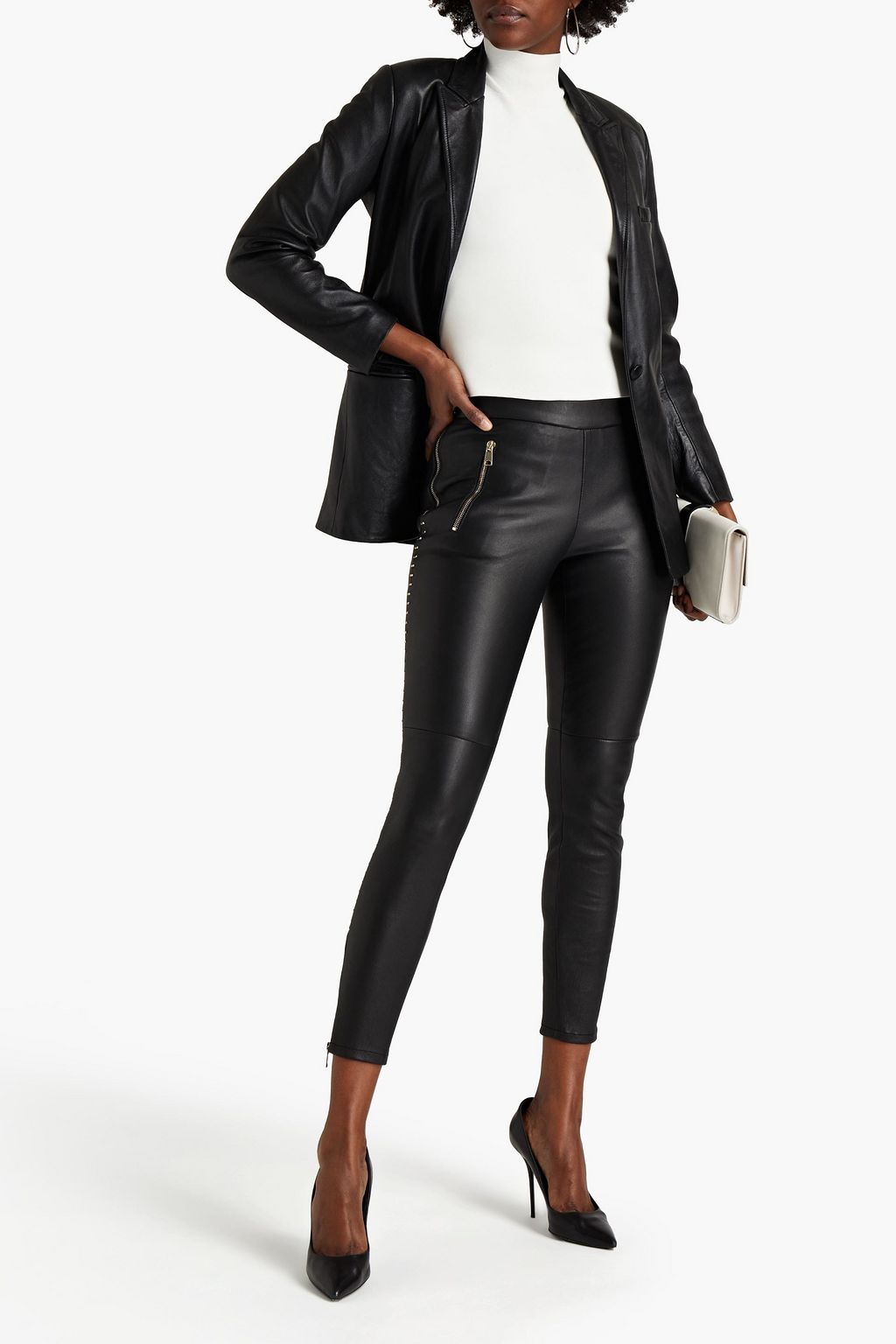MCQUEEN Stretch-leather skinny pants