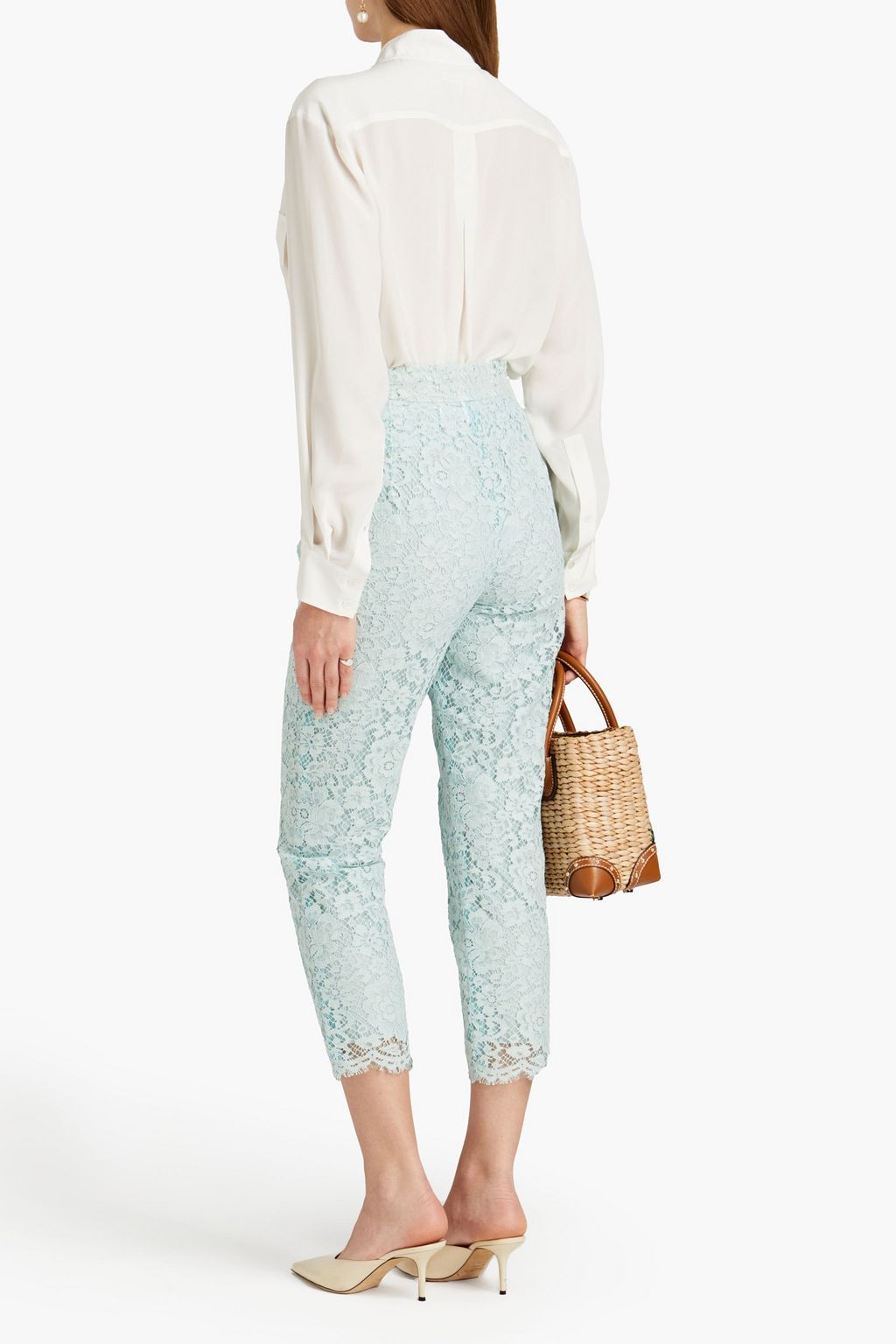 DOLCE&GABBANA Karottenhose aus schnurgebundener Spitze aus einer Baumwollmischung