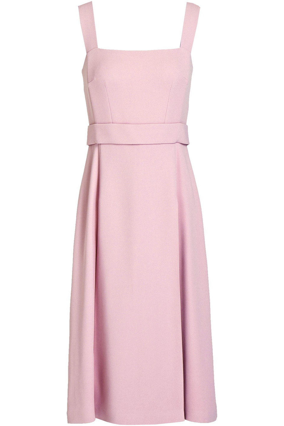 dolce&gabbana - belted pleated stretch-crepe midi dress - pink - it 40