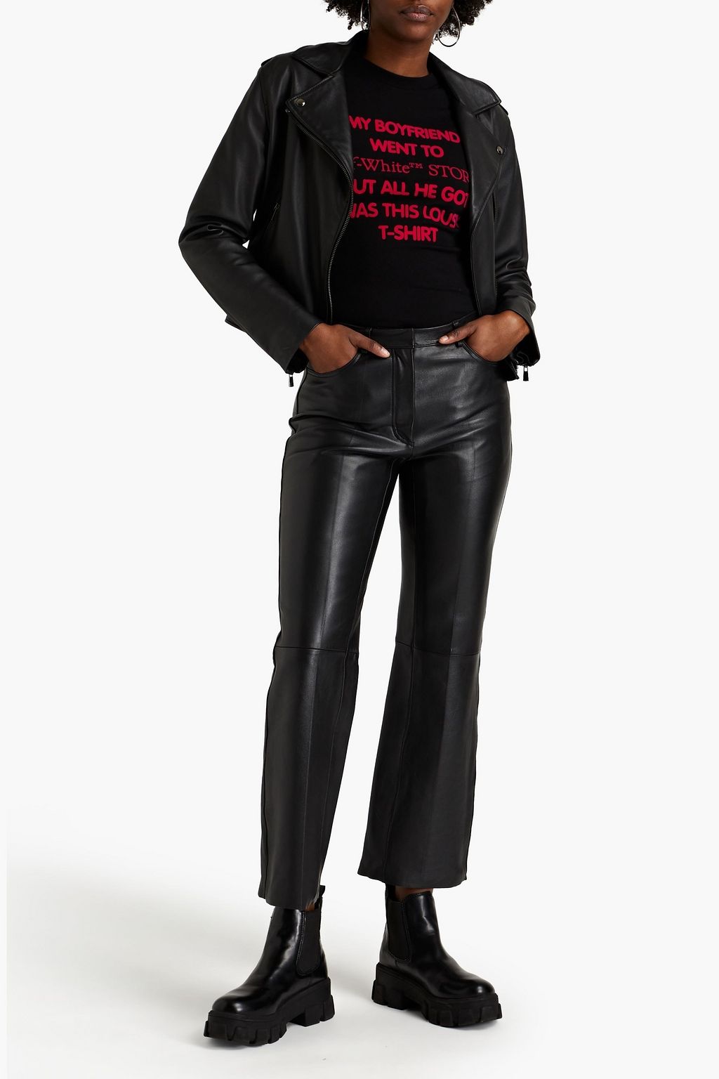 OFF-WHITE™ My Boyfriend flocked printed cotton T-shirt