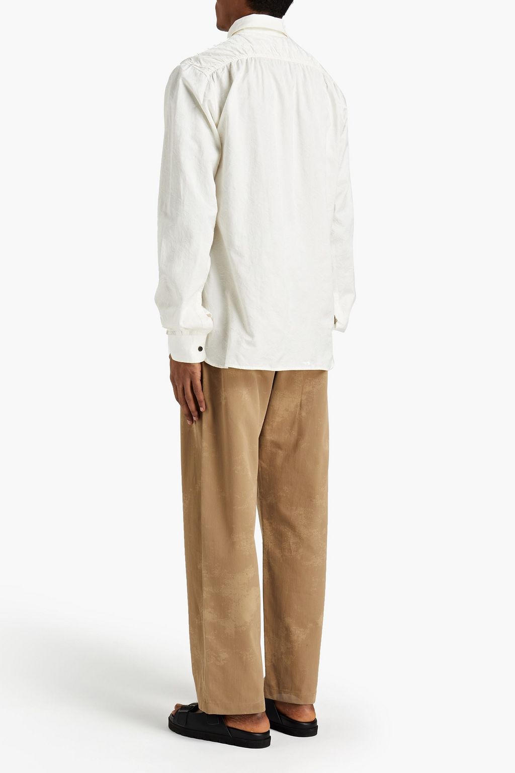 ACNE STUDIOS Gathered cotton and cupro-blend jacquard shirt