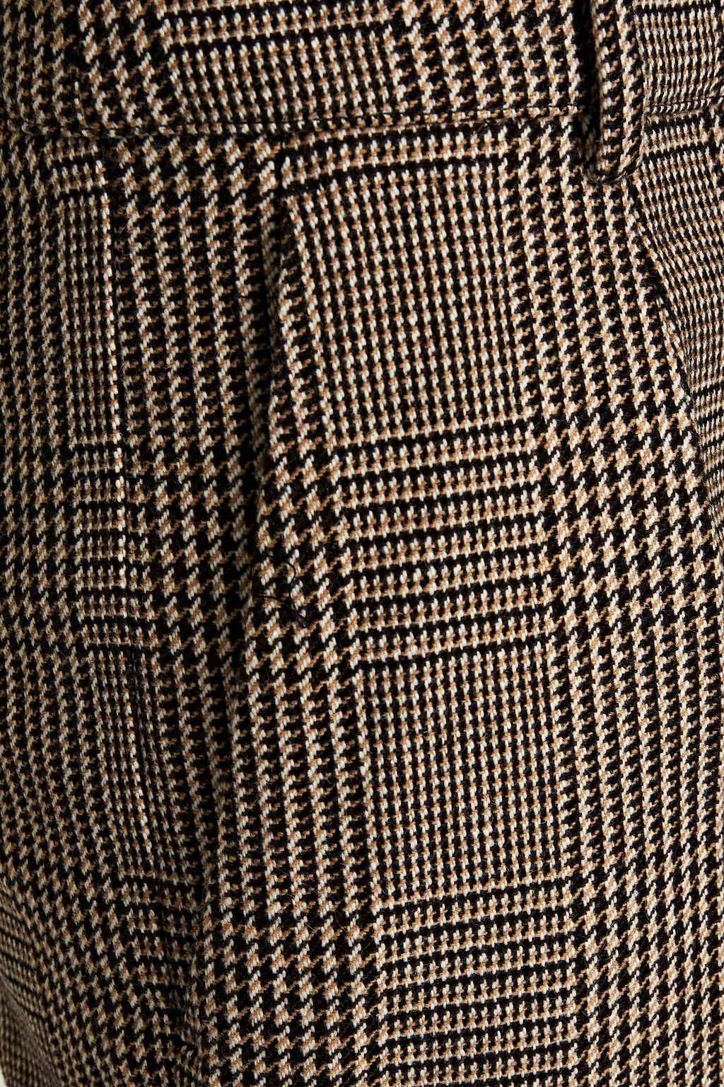 SAINT LAURENT Houndstooth wool-blend tweed kick-flare pants