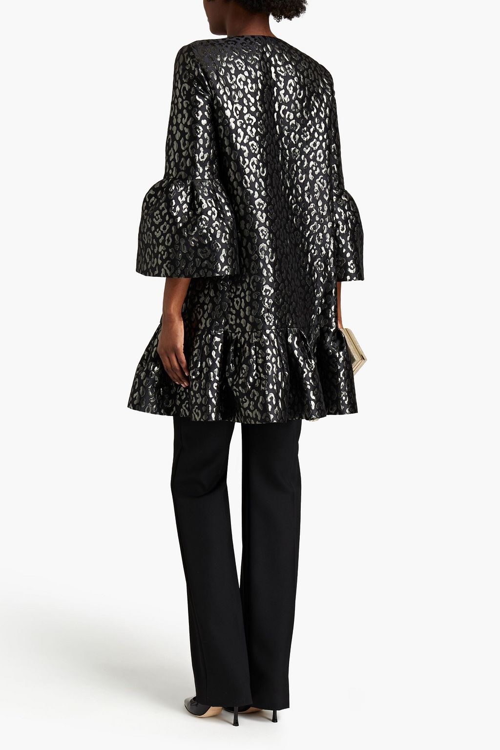 CAROLINA HERRERA Fluted metallic jacquard coat