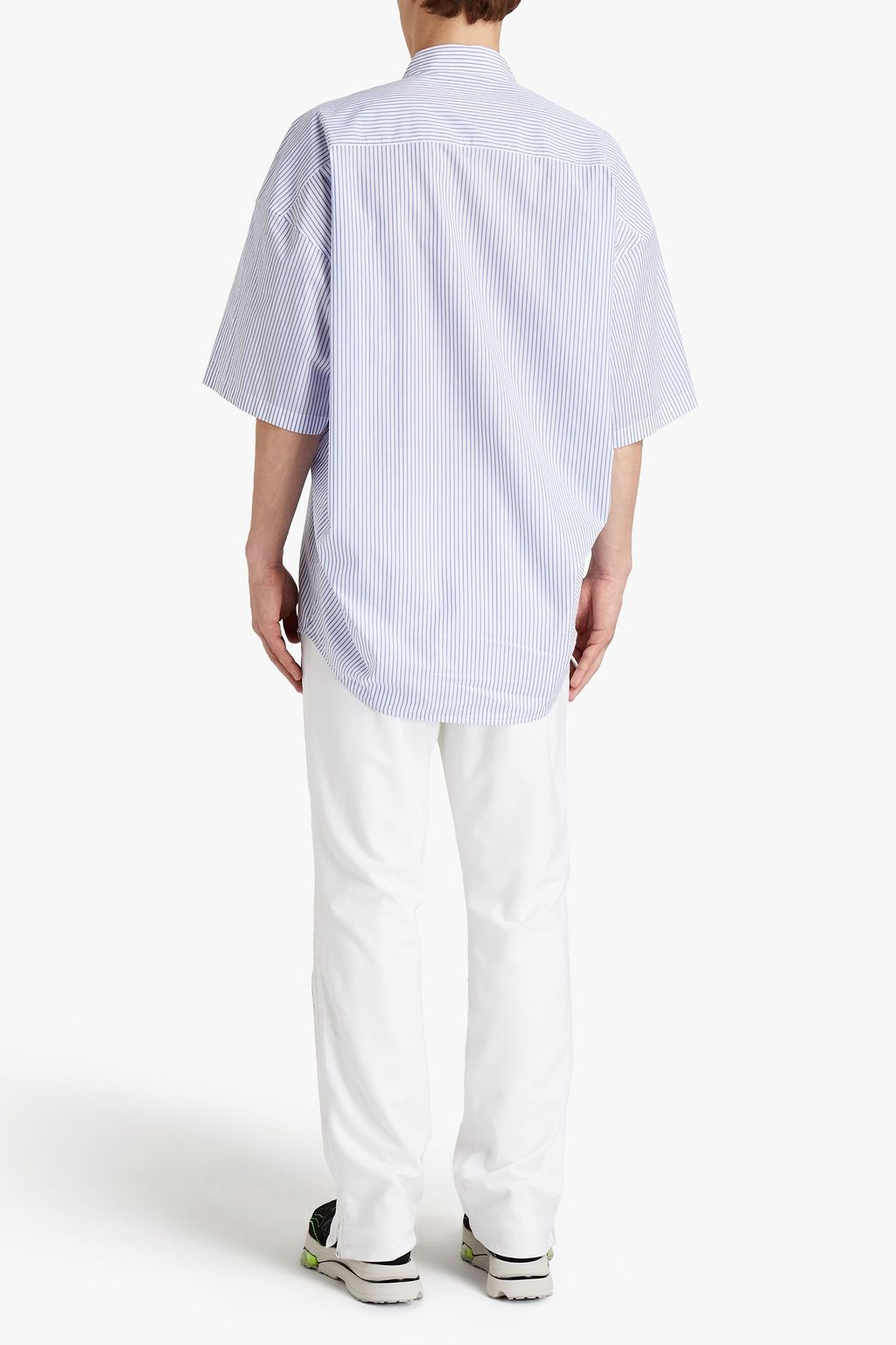 BALENCIAGA Oversized striped cotton-poplin shirt