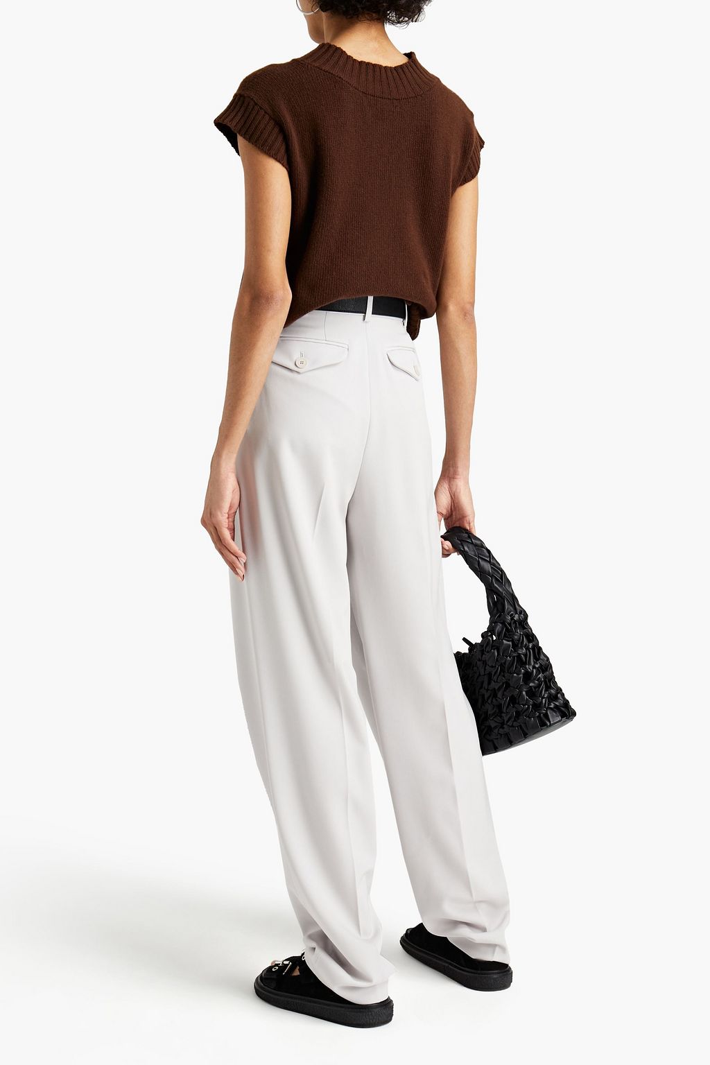 STELLA MCCARTNEY Pleated wool-twill straight-leg pants
