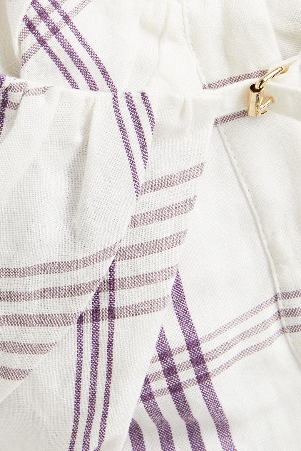 JACQUEMUS Le Haut Tovallo cropped checked linen-blend top