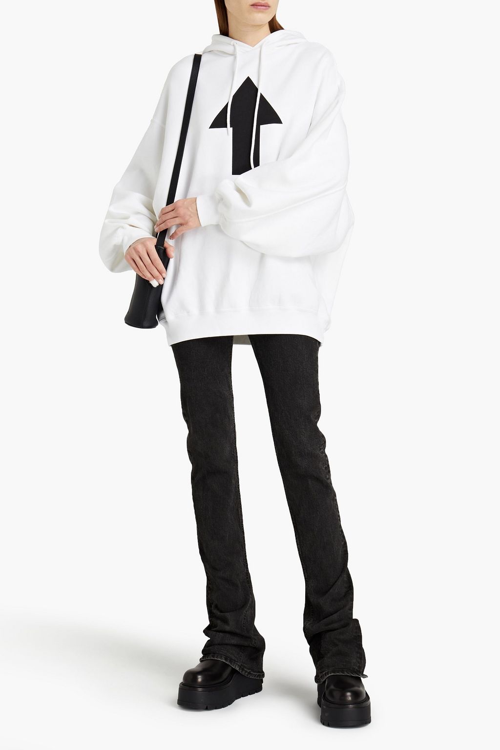 BALENCIAGA Oversized printed cotton-fleece hoodie