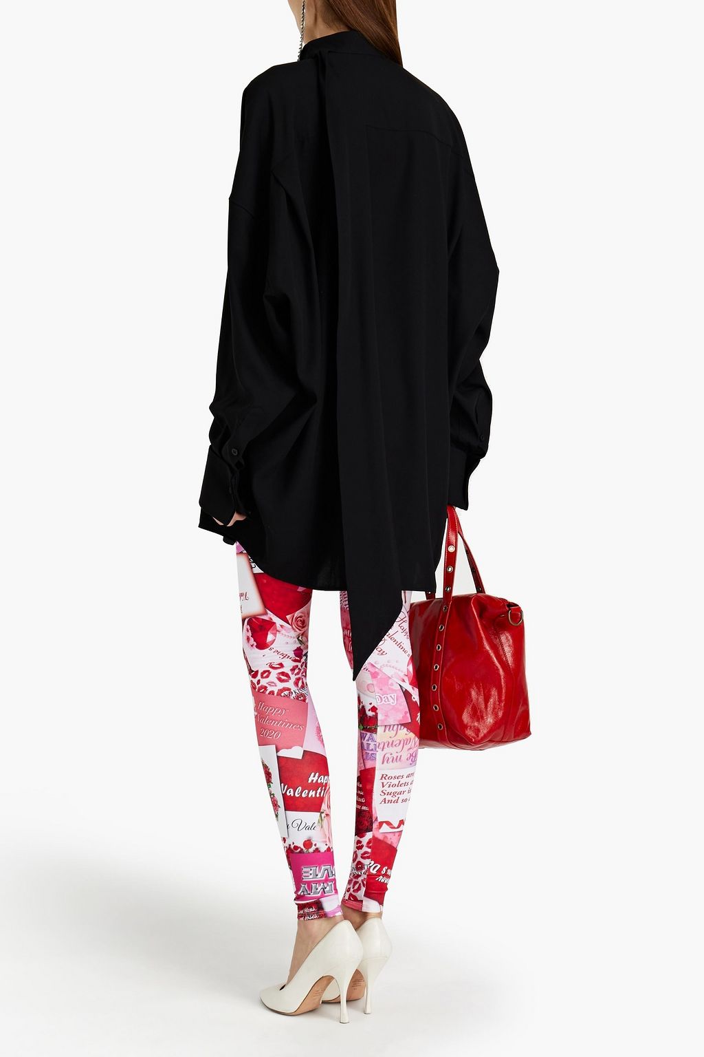 BALENCIAGA Oversized draped crepe blouse