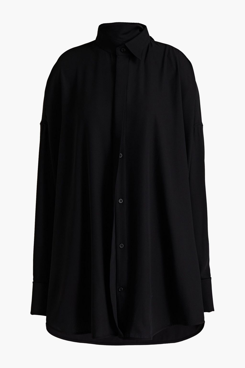 BALENCIAGA Oversized draped crepe blouse | THE OUTNET