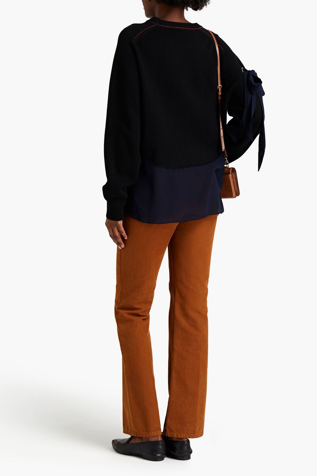 CHLOÉ Chiffon-paneled cashmere sweater
