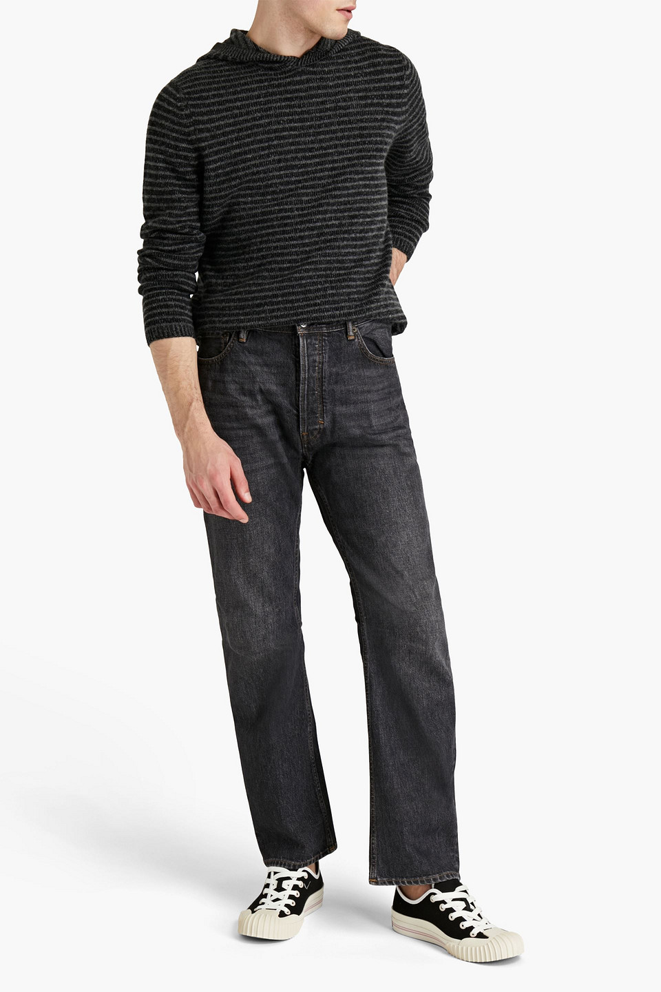 Acne Studios Blå Konst Man Land Whiskered Denim Jeans In Black