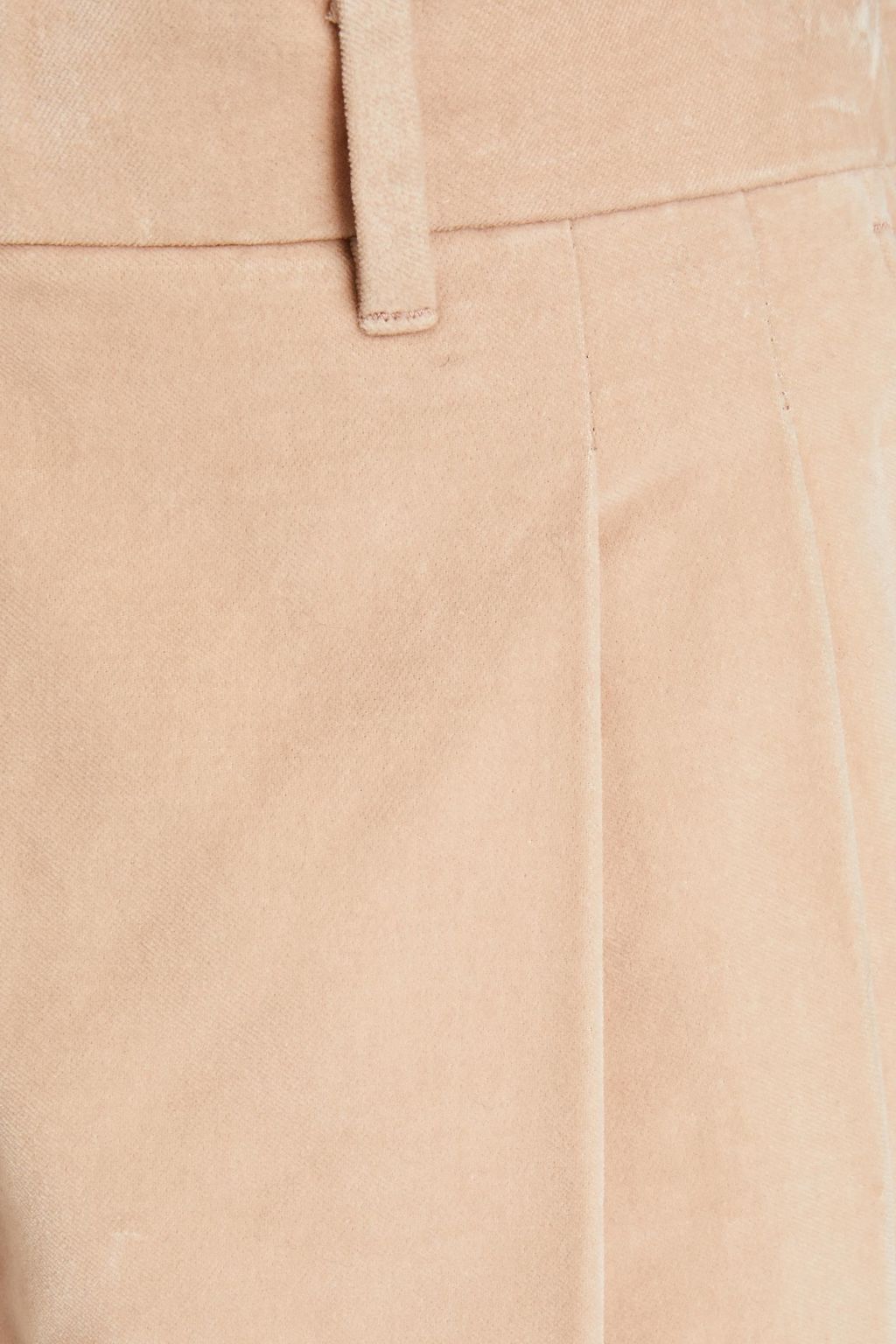 ACNE STUDIOS Tapered cropped pleated cotton-velvet suit pants