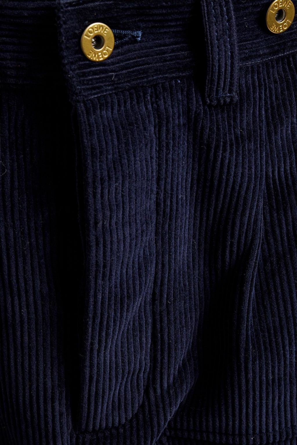 LOEWE Cropped logo-appliquéd cotton-corduroy pants
