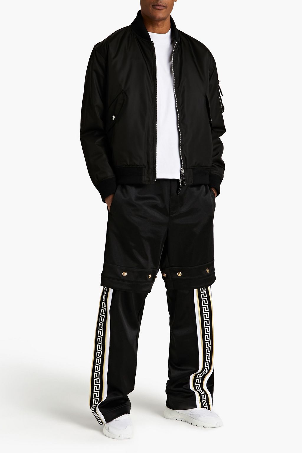 VERSACE Convertible printed stretch-jersey pants