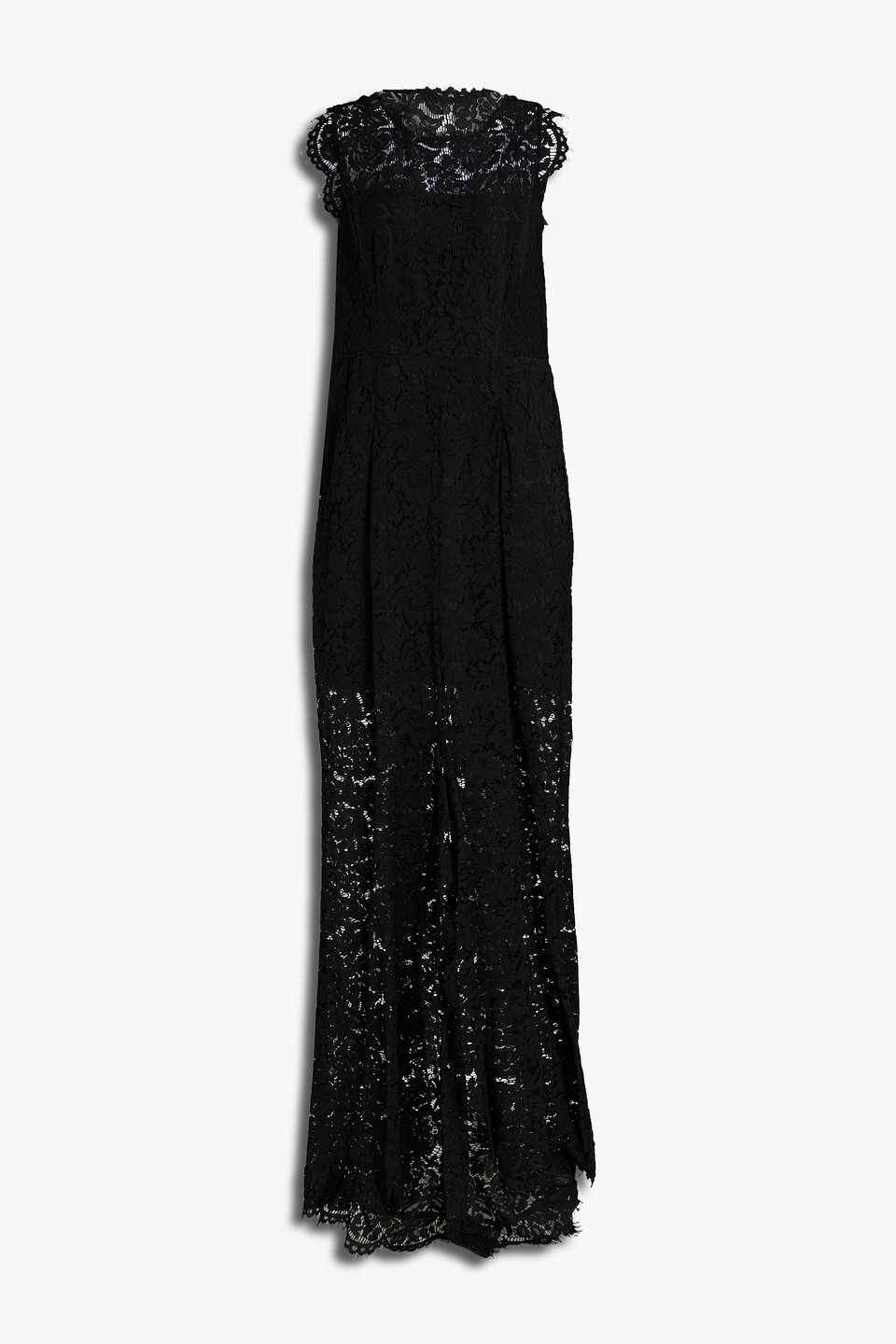 Rachel Zoe Woman Open-back Corded Lace Gown Black