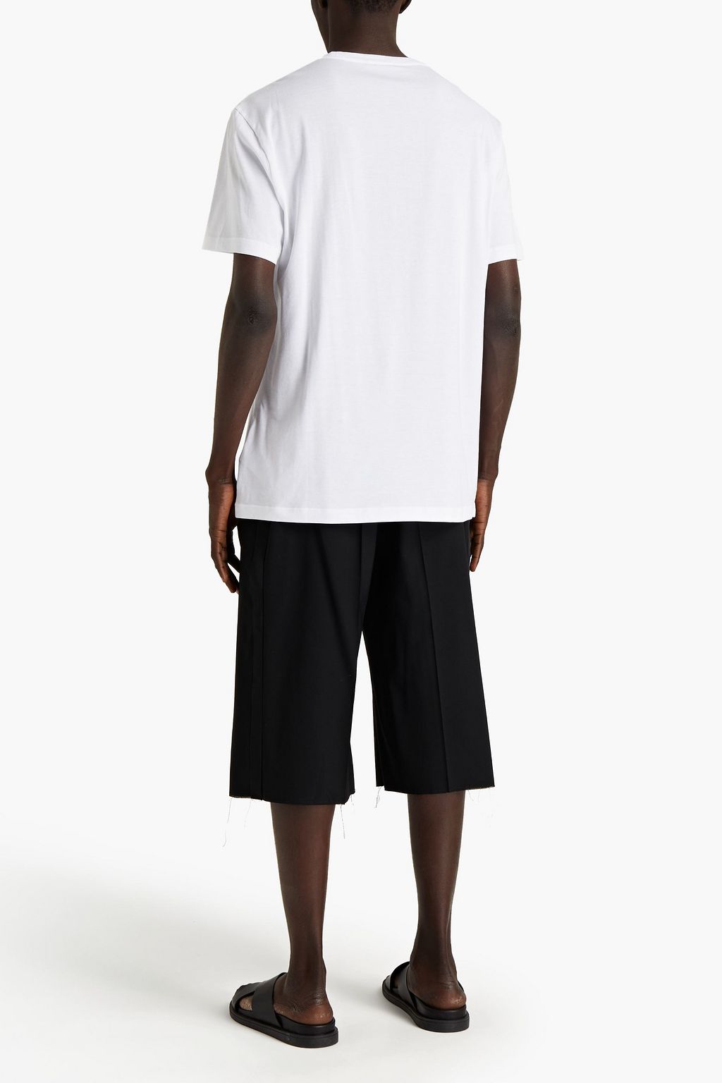 VERSACE Embellished printed cotton-jersey T-shirt