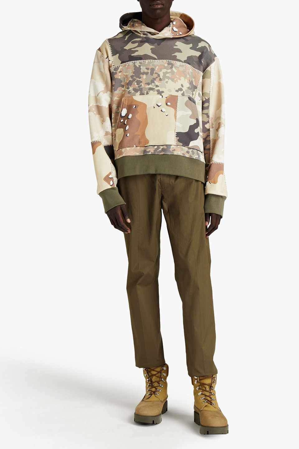 Amiri Man Logo-appliquéd Camouflage-print French Cotton-terry Hoodie In White