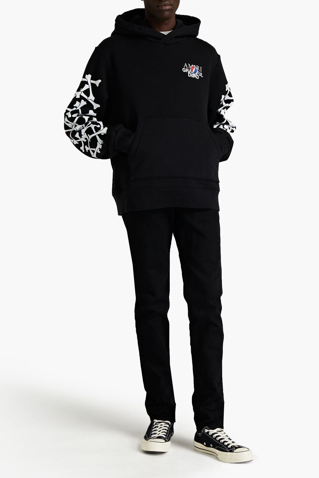 AMIRI Logo-appliquéd printed French cotton-terry hoodie