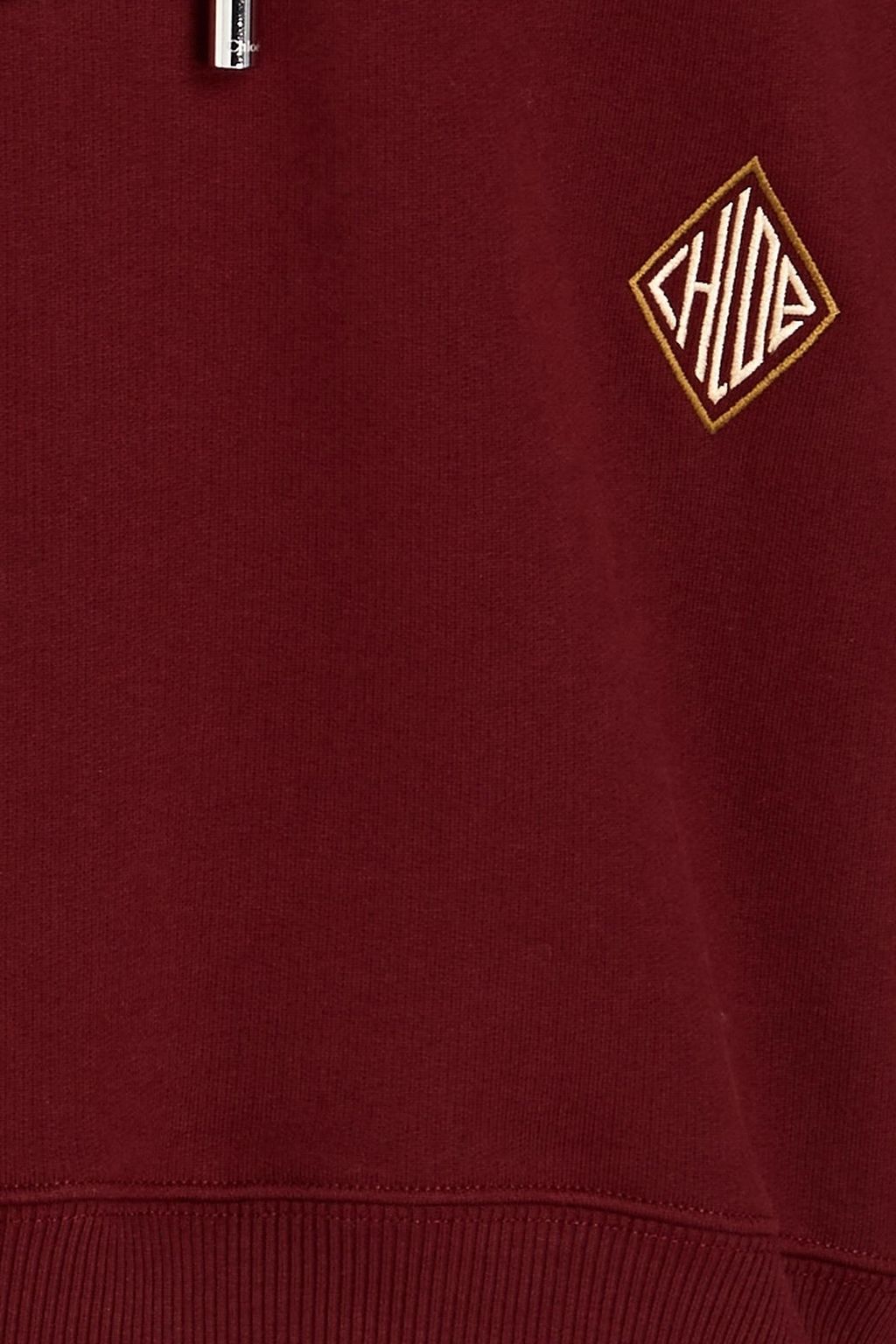 CHLOÉ Embellished French cotton-terry hoodie
