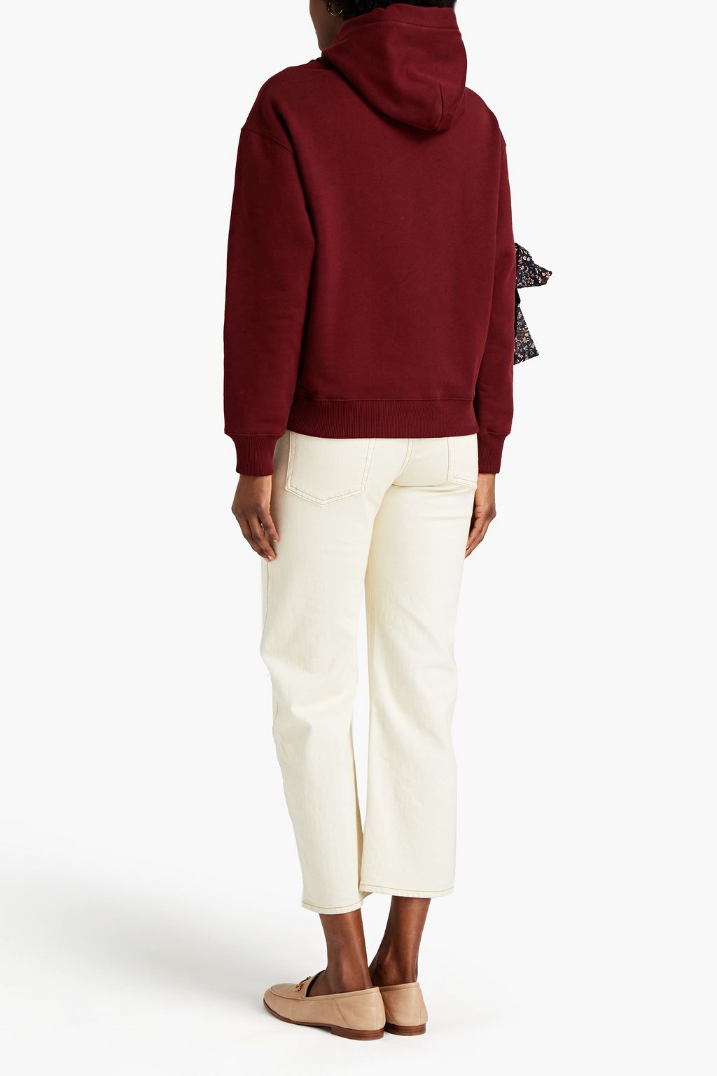 CHLOÉ Embellished French cotton-terry hoodie