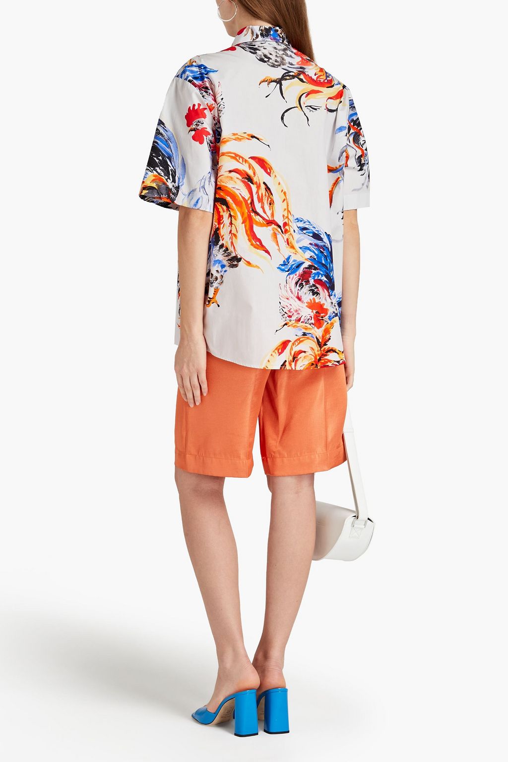 MSGM Printed cotton-poplin shirt