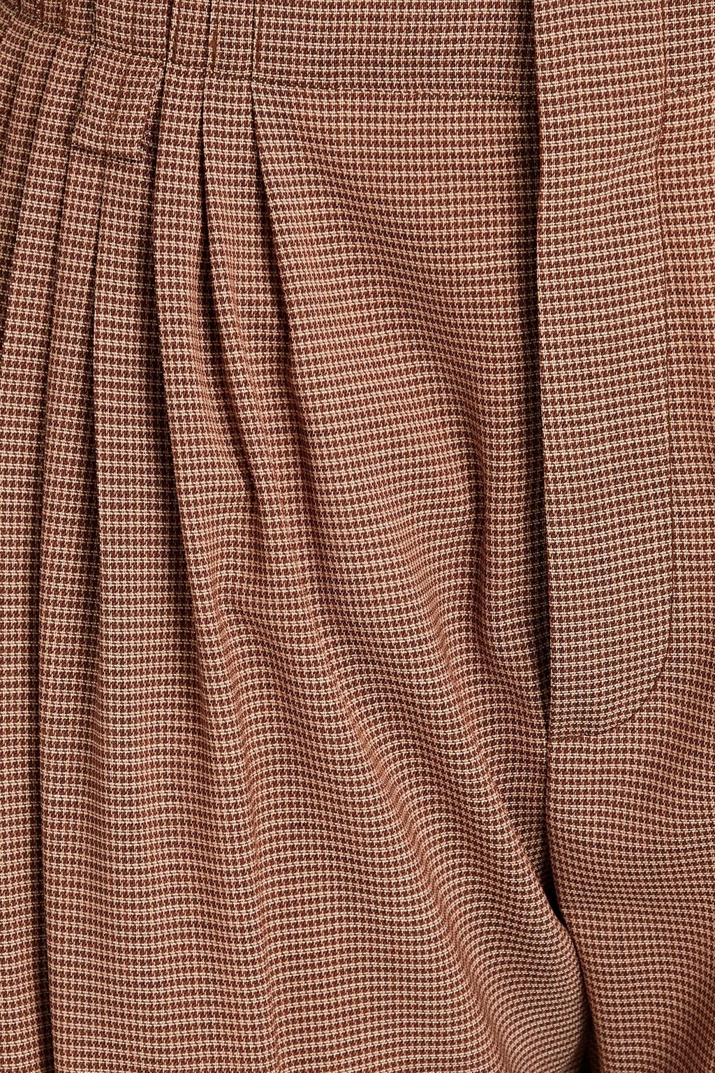 CHLOÉ Pleated houndstooth wool wide-leg pants