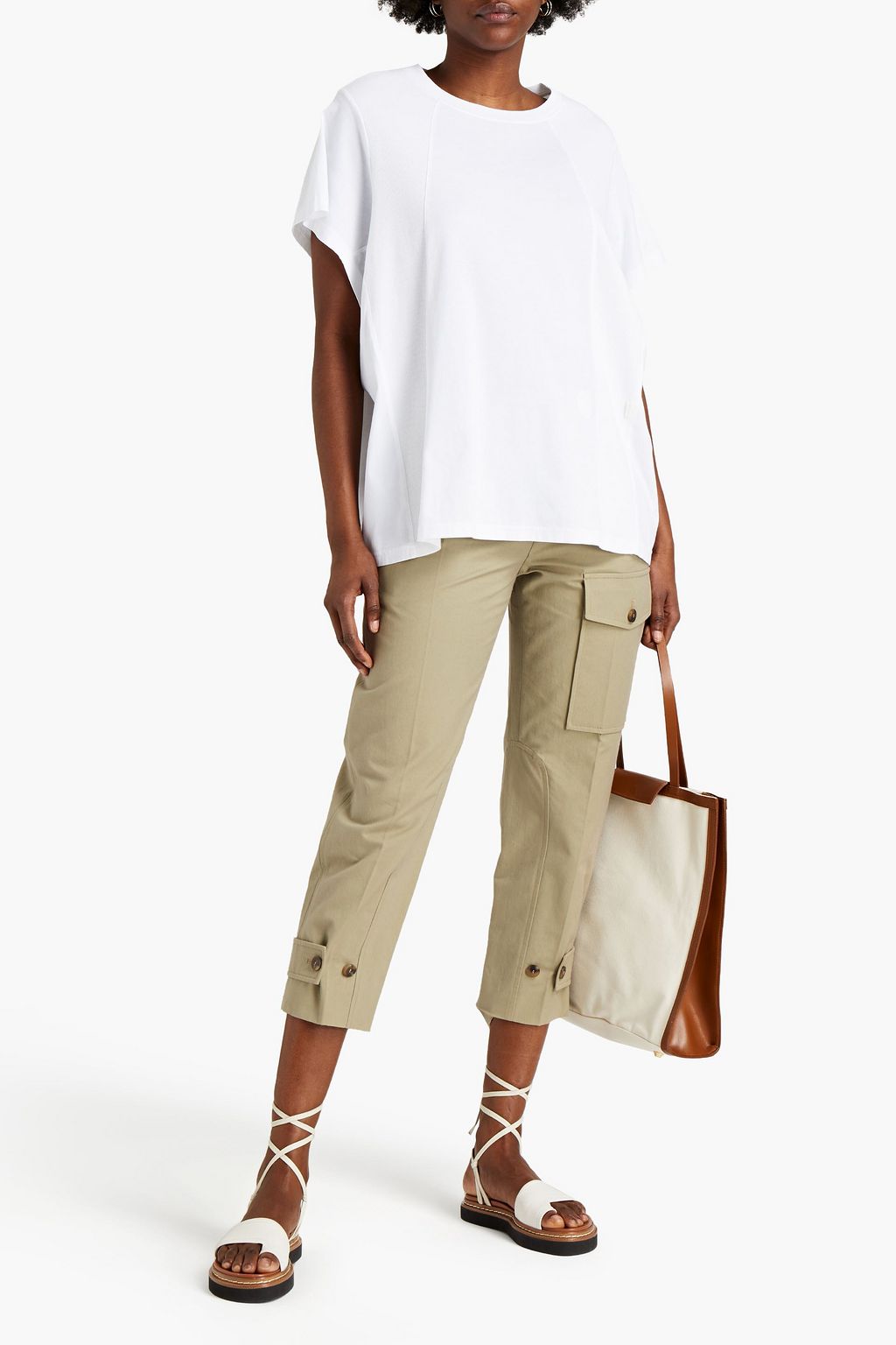 CHLOÉ Embroidered cotton-jersey T-shirt