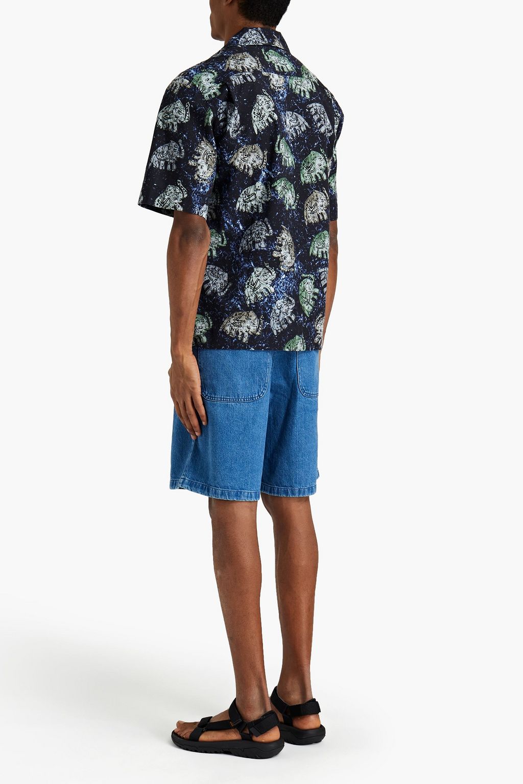 ACNE STUDIOS Printed slub cotton shirt