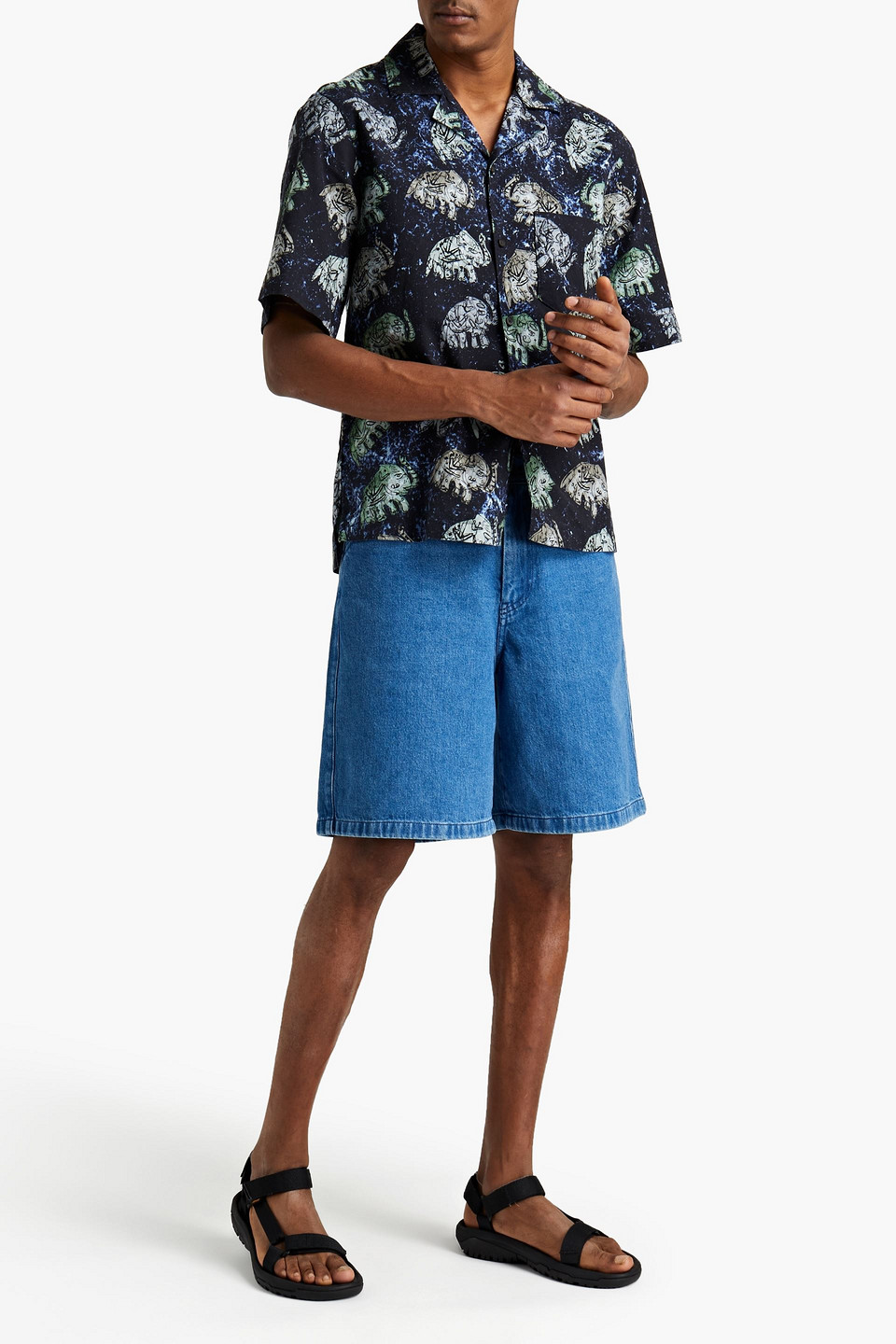 Acne Studios Man Printed Slub Cotton Shirt