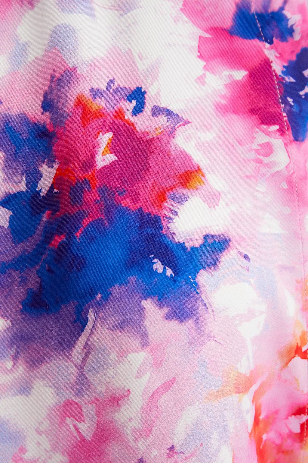 MSGM Knotted printed satin-twill shirt