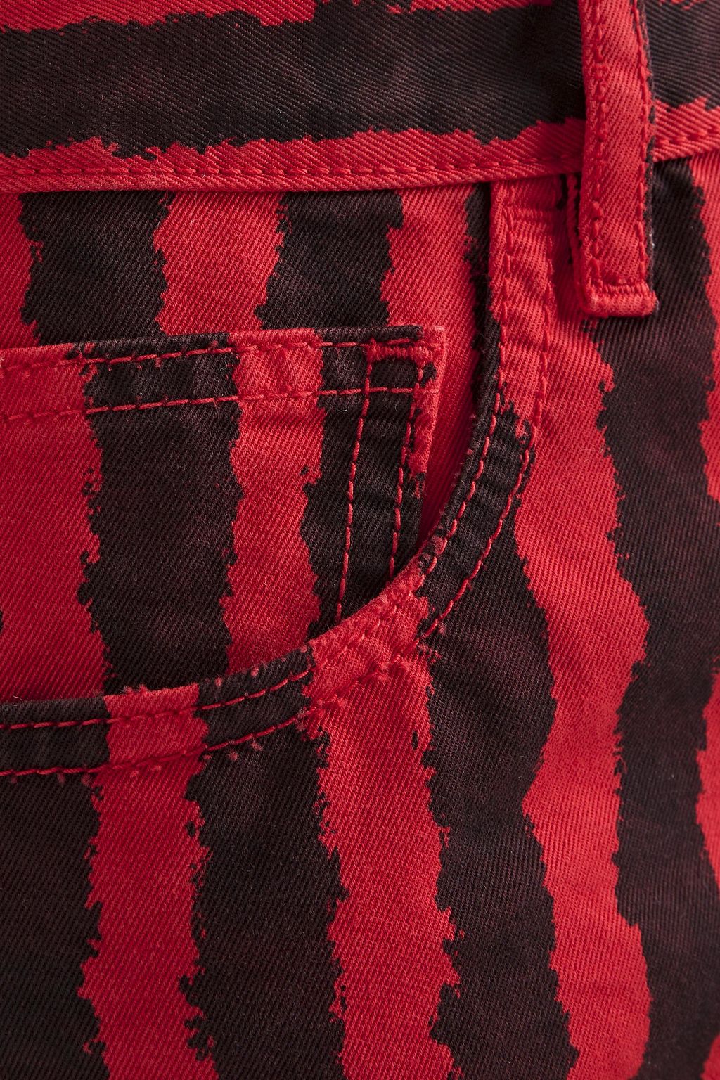 KENZO X KANSAI YAMAMOTO Striped high-rise straight-leg jeans